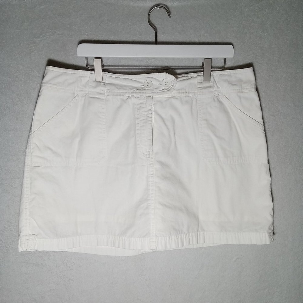 🌕New York & Company Womens White Skort With Pockets, Size 16